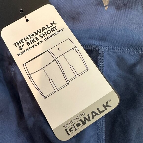 Skechers Womens Size XS Blue Sketchdye GO WALK High-Rise Bike Shorts NWT - Picture 5 of 8